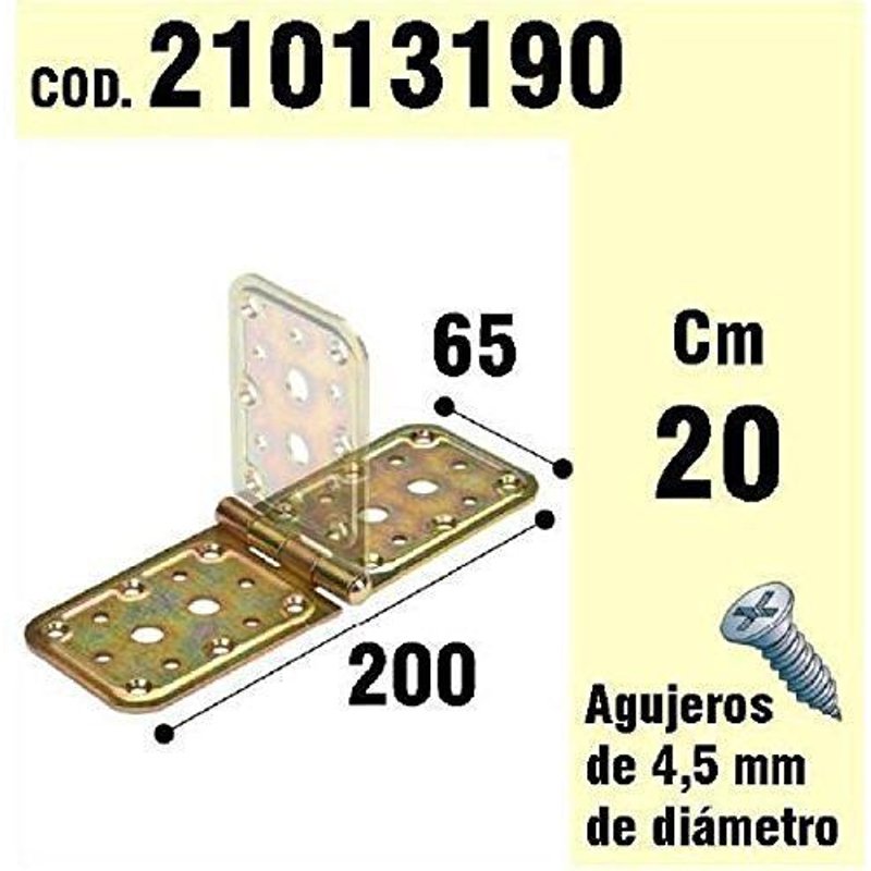 Wolfpack 21013190 Charni?re bichromat? Support pour bois 200 x 65 mm