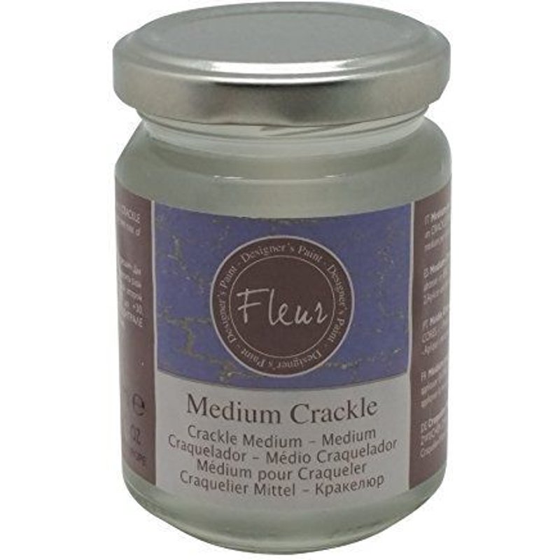 Fleur Paint 12603-Fond Acrylique pour effet craquelado, 130ml couleur transparent