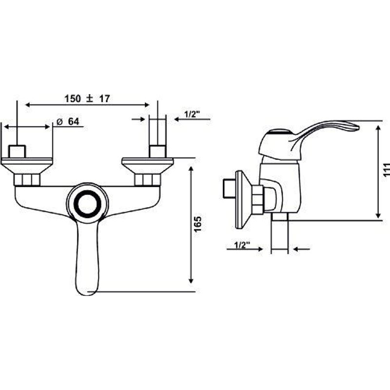 Cornat LU3 Luca Mitigeur à levier unique pour douche Chromé