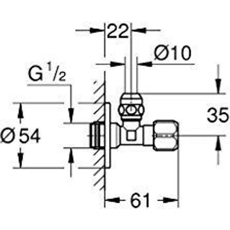 GROHE Robinet d'Arrêt 1/2 Pouces 22031000 Import Allemagne