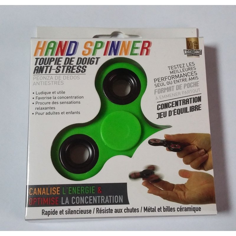 Hand Spinner - Toupie De Doigt Anti-Stress - Vert Et Noir