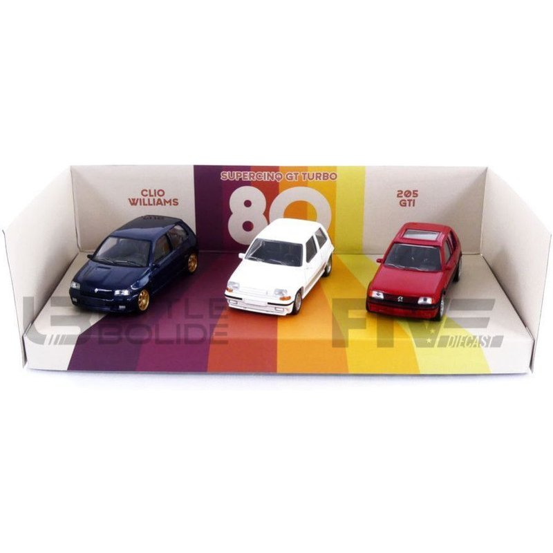 Norev - Jet Car 1/43 479992 Renault Pack Super 5 Gt Turbo - Clio Williams - 205 Gti Diecast Modelcar-Norev - Jet Car