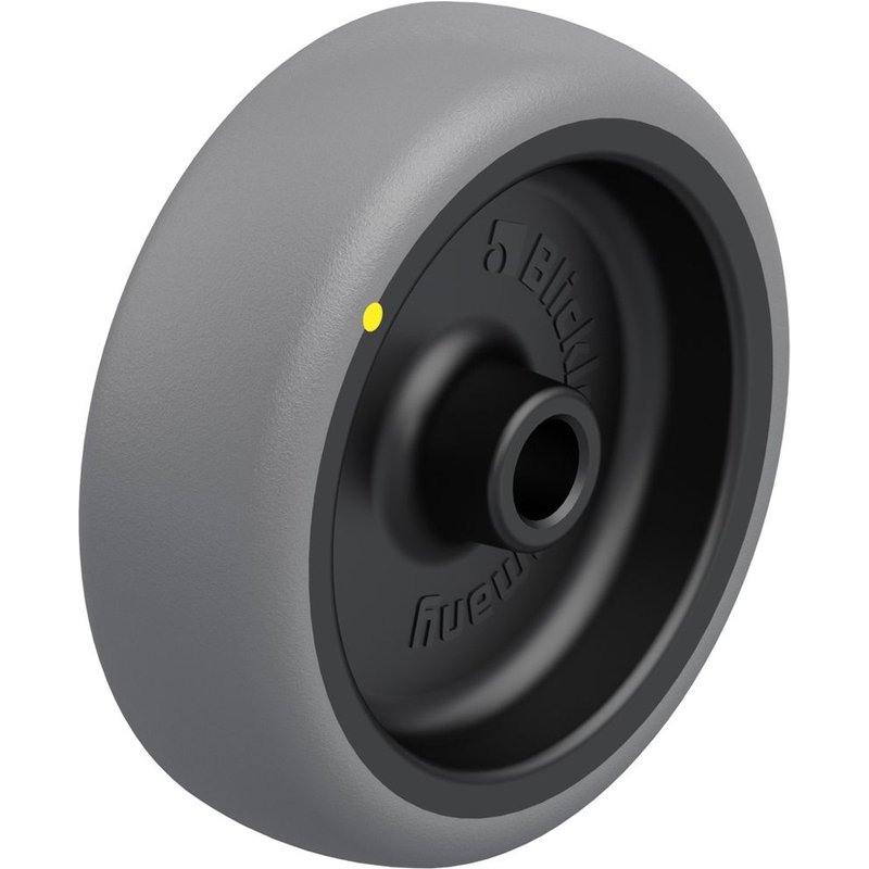 100mm wheel with grey electrically conductive thermoplastic rubber on polypropyl