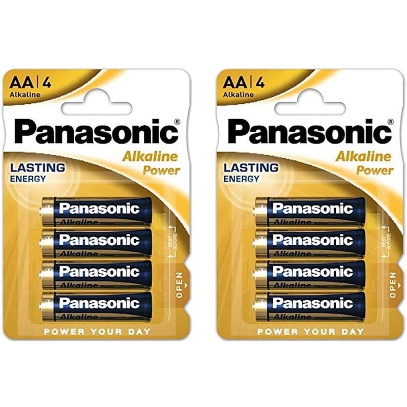 Panasonic Lot de 2 Blisters de 4 Piles Alcaline Power Bronze LR6/AA (Mignon) 1.5 V