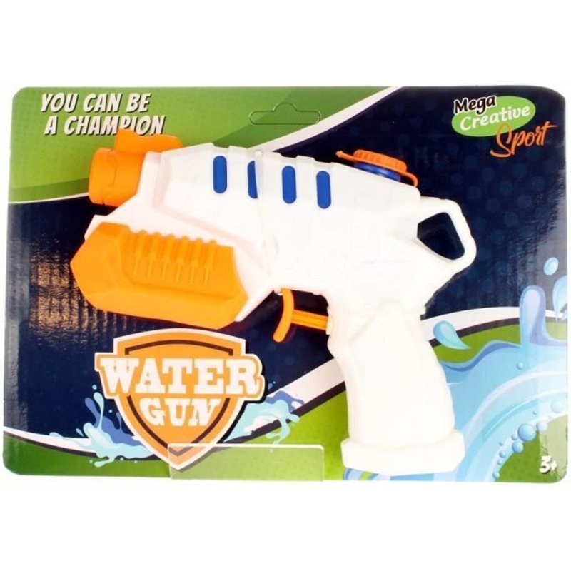 Pistolet À Eau - Pvc - Blanc - Enfant - Extérieur - 16 Cm - Mixte - A Partir De 3 Ans