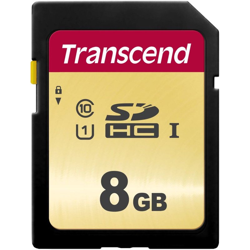 Transcend 500S - Carte mémoire flash - 8 Go - UHS-I U1 / Class10 - SDHC UHS-I