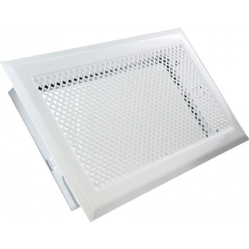 Grille de cheminée avec précadre 345 x 195 mm couleur blanc