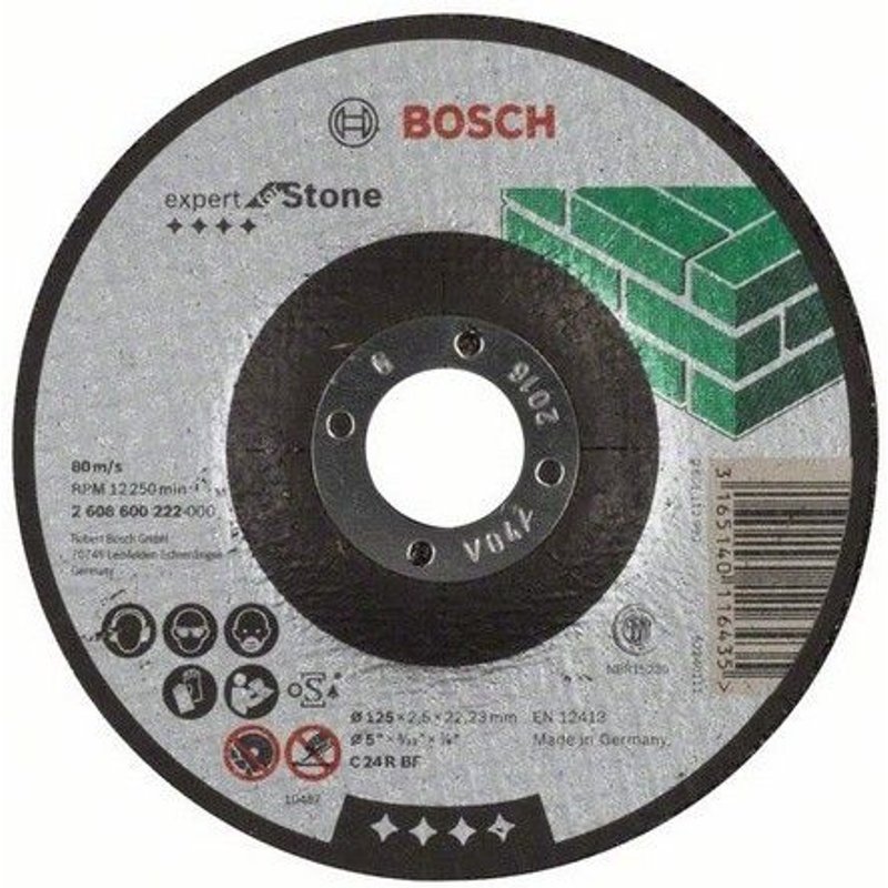 Disque EXPERT à tronçonner BOSCH à moyeu déporté Spécial Pierre 125X2.5 MM - 2608600222