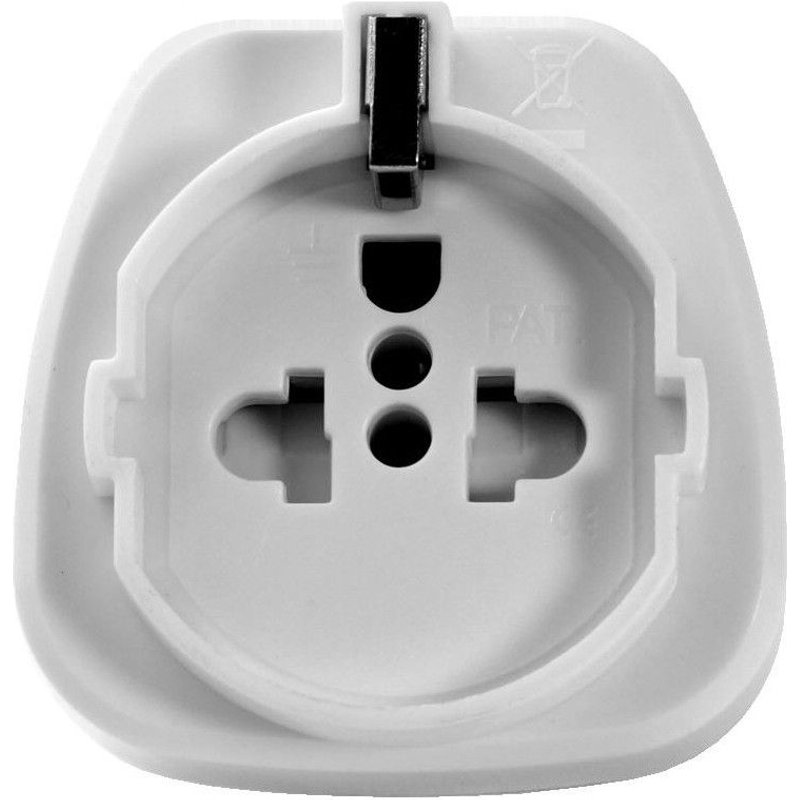 Adaptateur Prise Anglaise France vers GB, 13 Ampères max, Couleur blanche