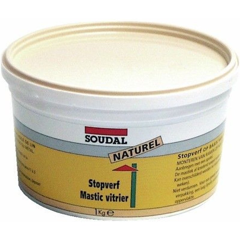 Mastic vitrier à l'huile de lin - 0,5kg SOUDAL