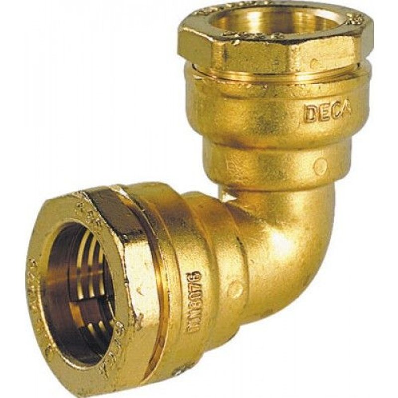 Coude laiton à serrage extérieur - diamètre 20 DECA