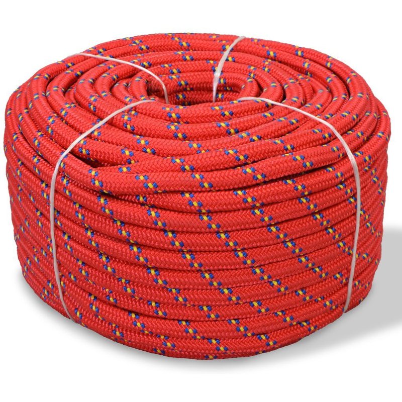 Corde de bateau Polypropylène 14 mm 50 m Rouge