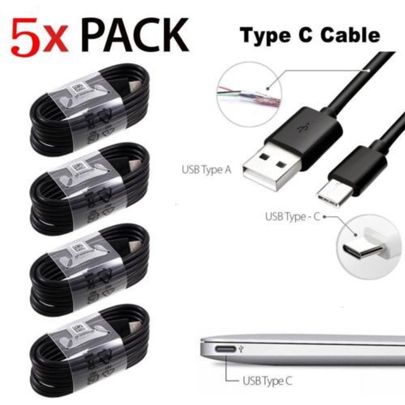 5PCS Samsung OEM USB Type C Câble de Charge Rapide pour Galaxy S8 Plus LG G5 G6