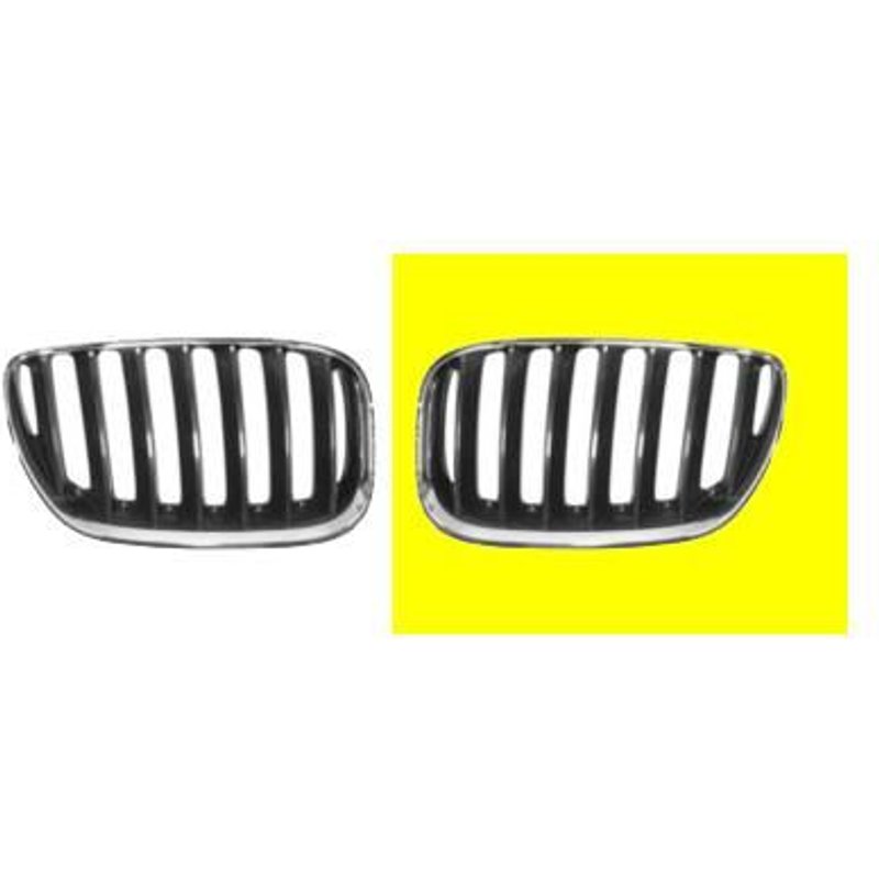 Grille Calandre Gauche 11/03< Chrome/Noir Pour Bmw X5