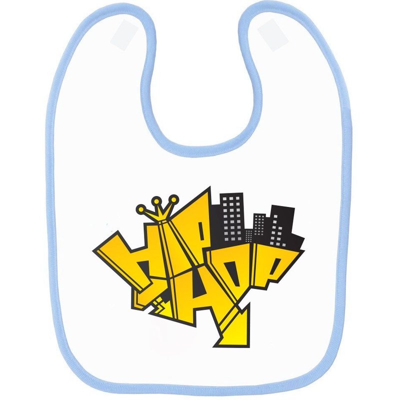 Bavoir Bébé Imprimé Graffiti Hiphop Bleu