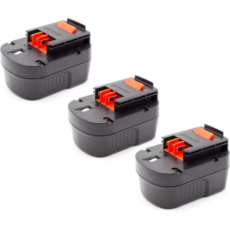 vhbw 3x Batteries compatible avec Black & Decker SS12CR, SX3000, SX3500, SX5000, XD1200, XD1200K outil électrique (1500mAh NiMH 12 V)