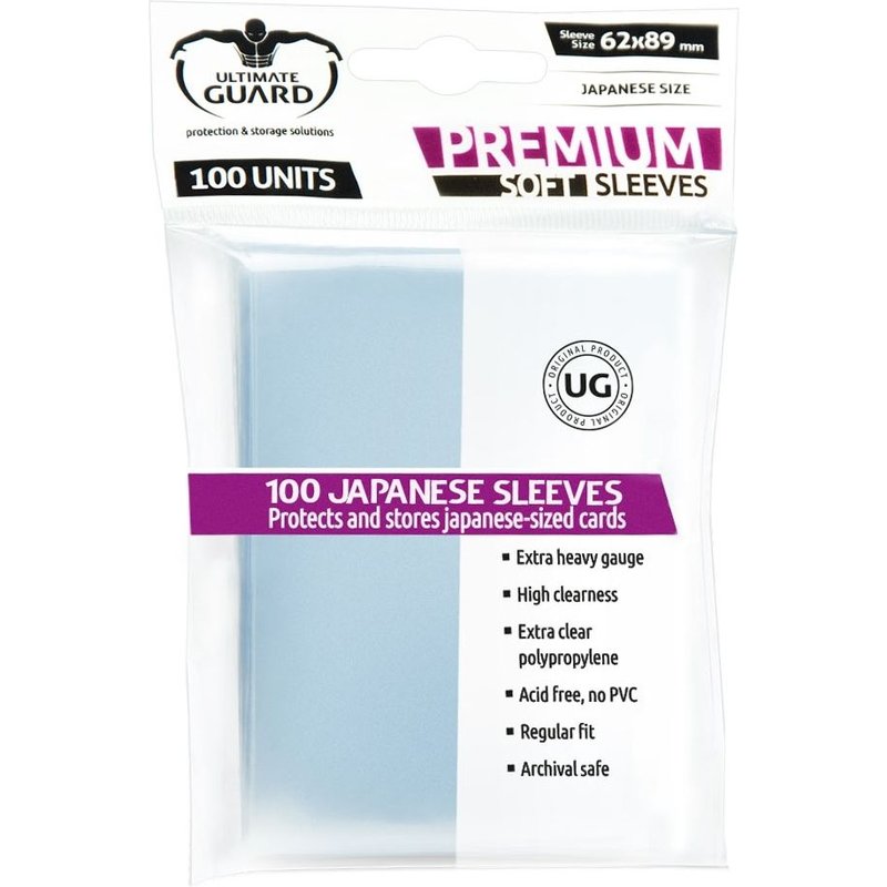 Ultimate Guard - 100 Pochettes Premium Soft Sleeves Format Japonais Transparent