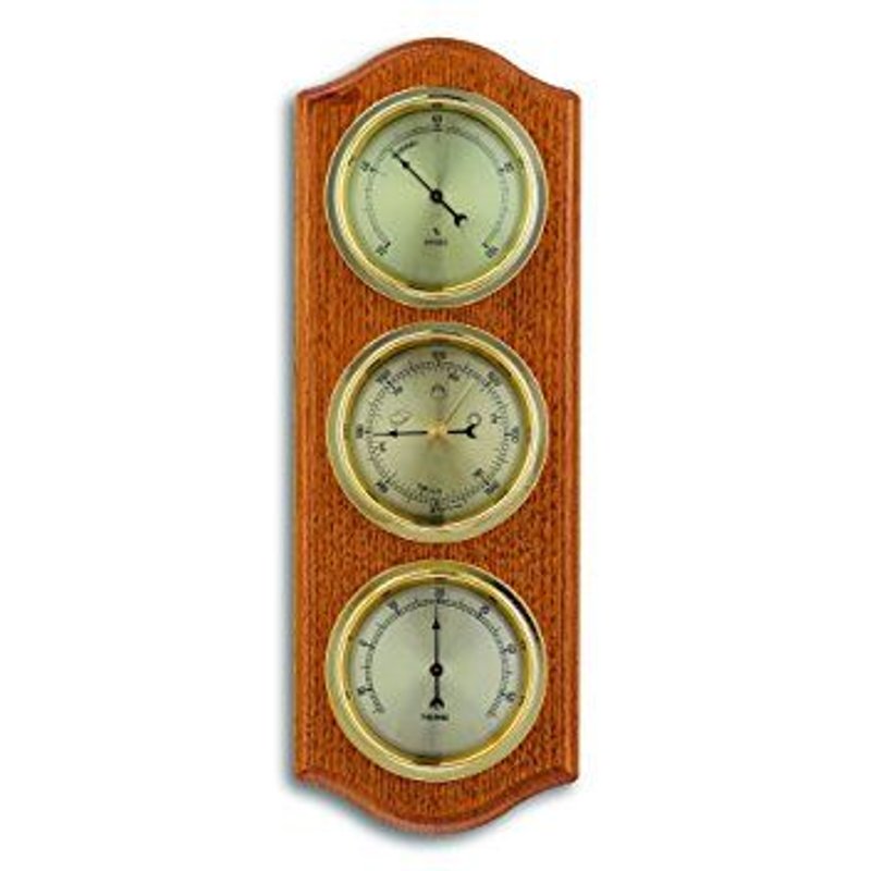 TFA 20.1076.01B Station météorologique analogique d'intérieur à 3 cadrans Chêne