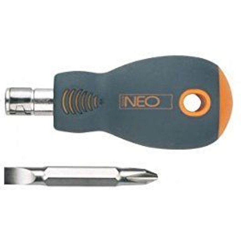 Neo Tools 04201Tournevis extra-corto avec embout Phillips et plat