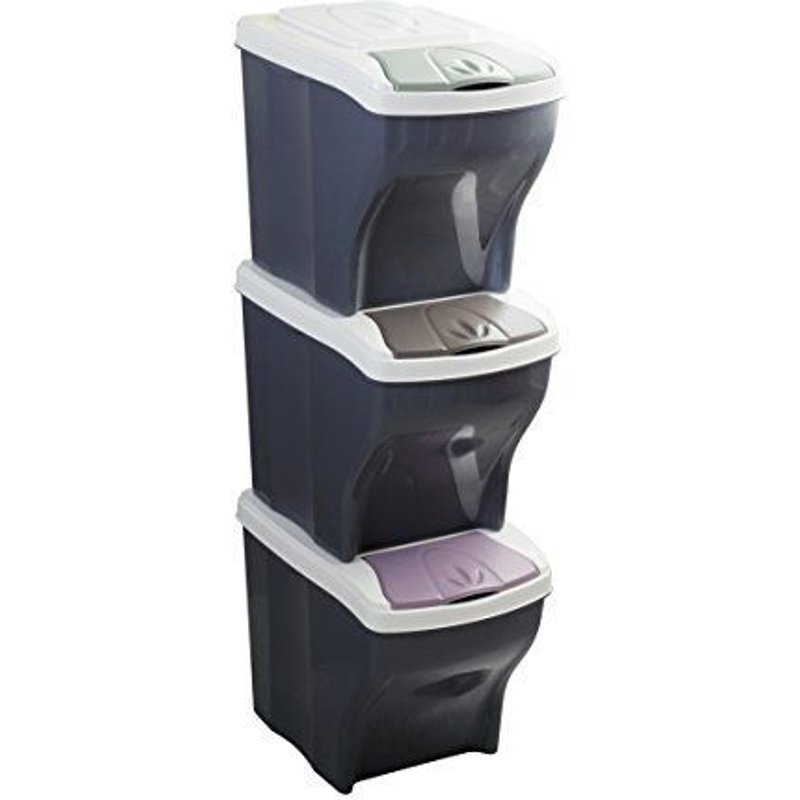 Bama Poker Tris - Ensemble De Poubelles Pour Le Tri Sélectif, Assorties, 28x40x31cm