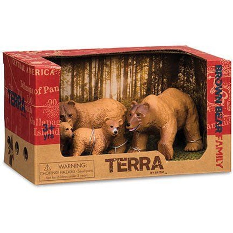 Terra - 44649 - Figurine - Famille De Ours Brun