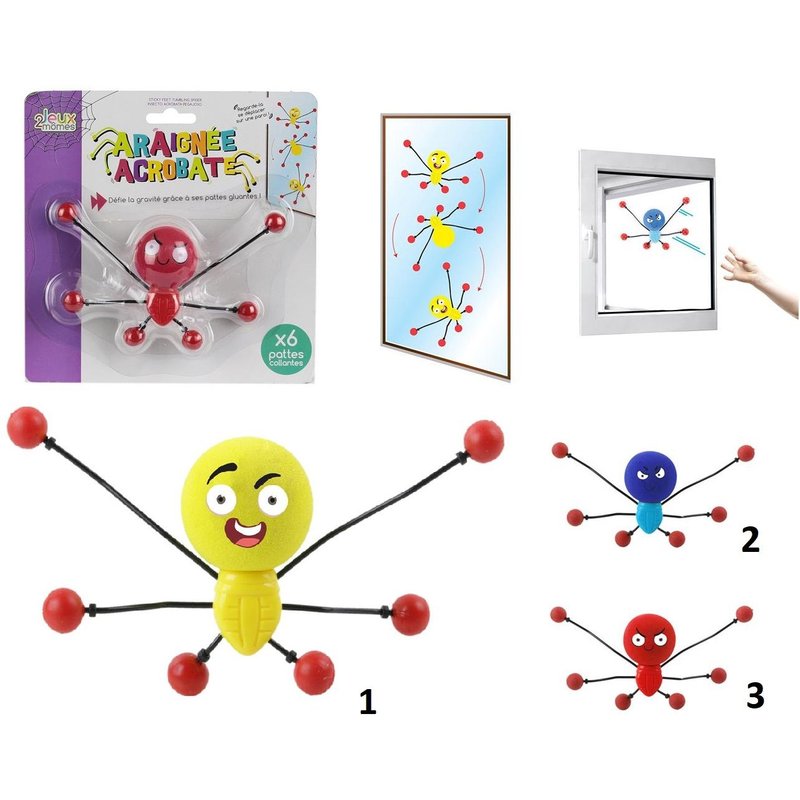 Araignée Acrobate Cascadeuse Gluante Mod2 Bleu - Jeu Jouet Cadeau Enfant - 090