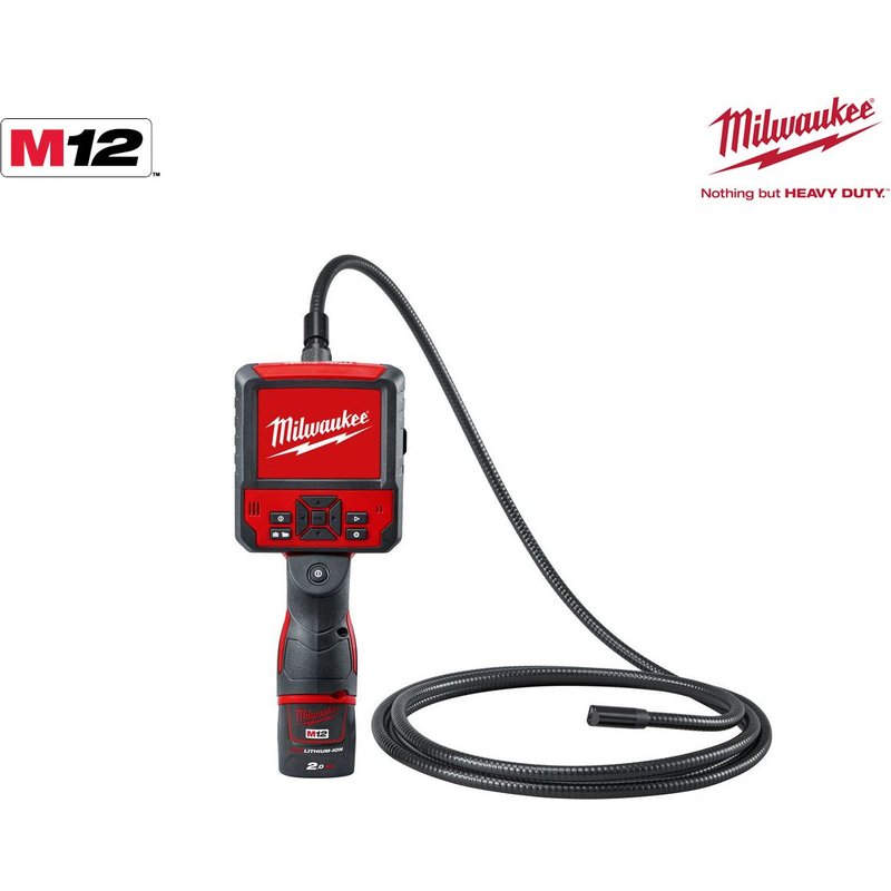 Micro-caméra d'inspection numérique MILWAUKEE M12 IC AV3-201C - 1 batterie 12V 2.0 Ah - 1 chargeur C12C 4933451367