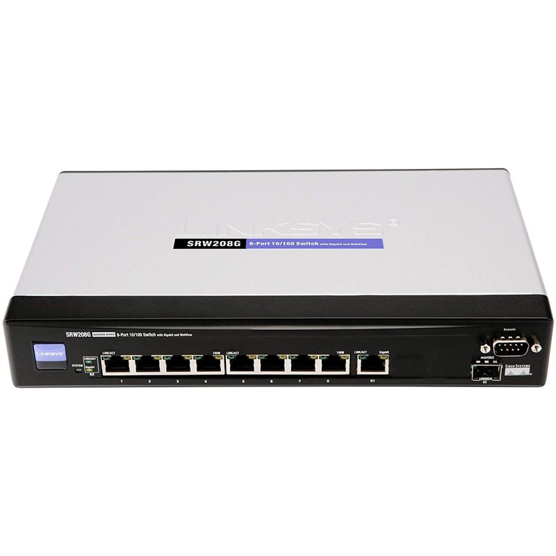 Cisco Small Business Managed SRW208G - Commutateur - 8 x 10/100 + 1 x SFP Gigabit combiné - de bureau