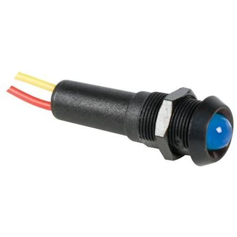 Voyant led bleu 12v boitier noir