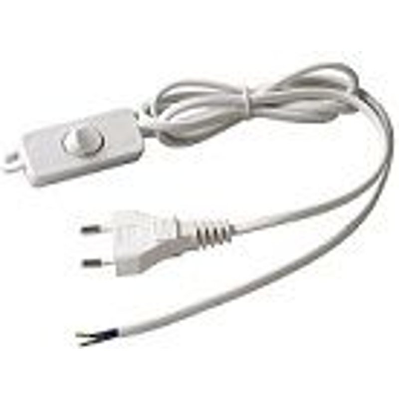 Cordon avec interrupteur/fiche pour lampe Blanc