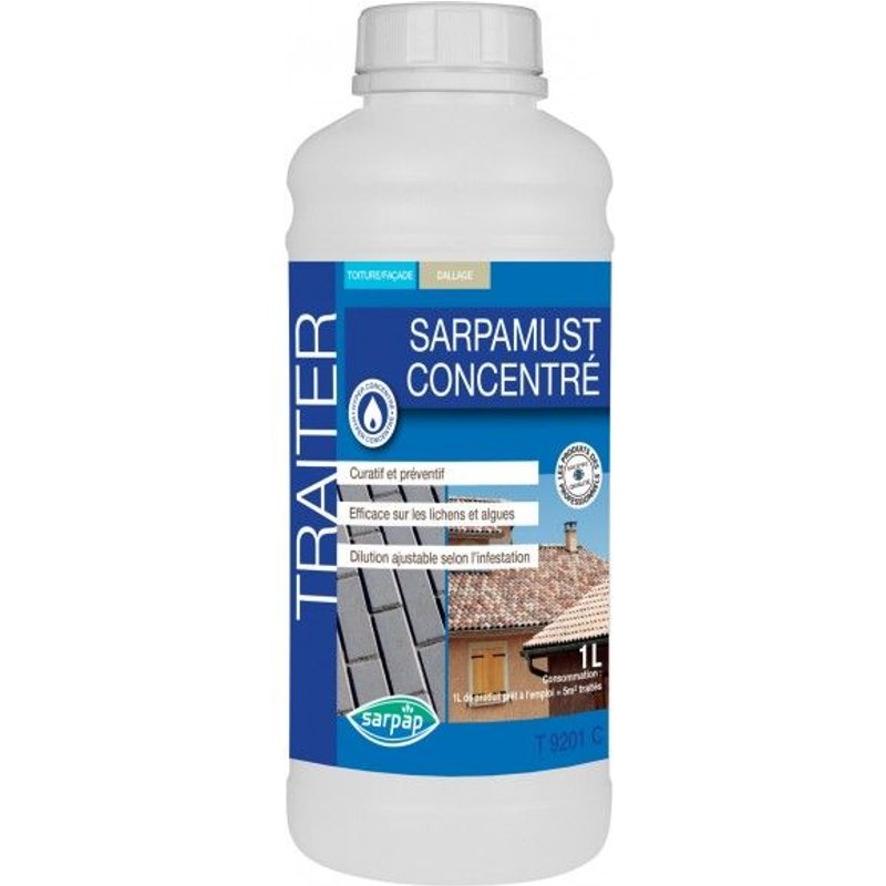 SARPAP Sarpamust concentré Algicide / Fongicide 1 litre T 9201 C - 1 L
