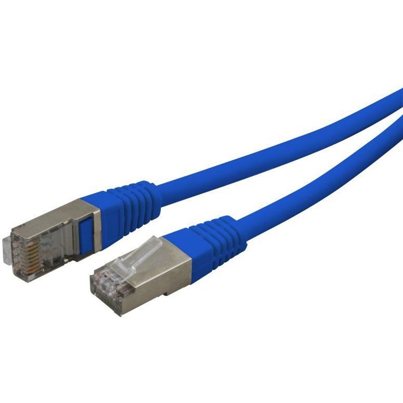 Cordon réseau RJ45 Cat. 5e blindé FTP bleu 10.00m