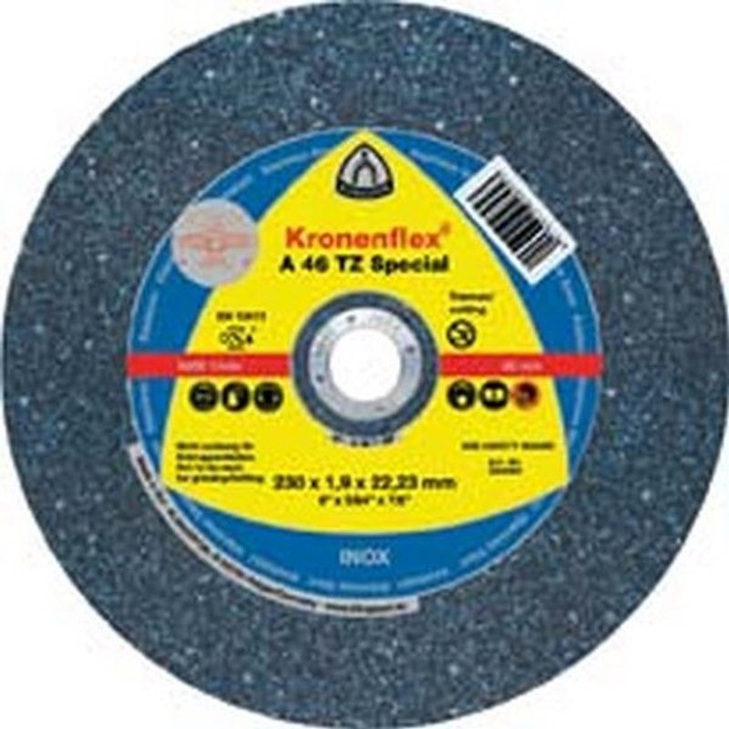 Disque à tronçonner A 46 TZ spécial pour l'usinage de l'acier inoxydable, Ø x Épais. : 125 x 1,6 mm, Modèle Droit, Vitesse maxi. 12200 tr/mn