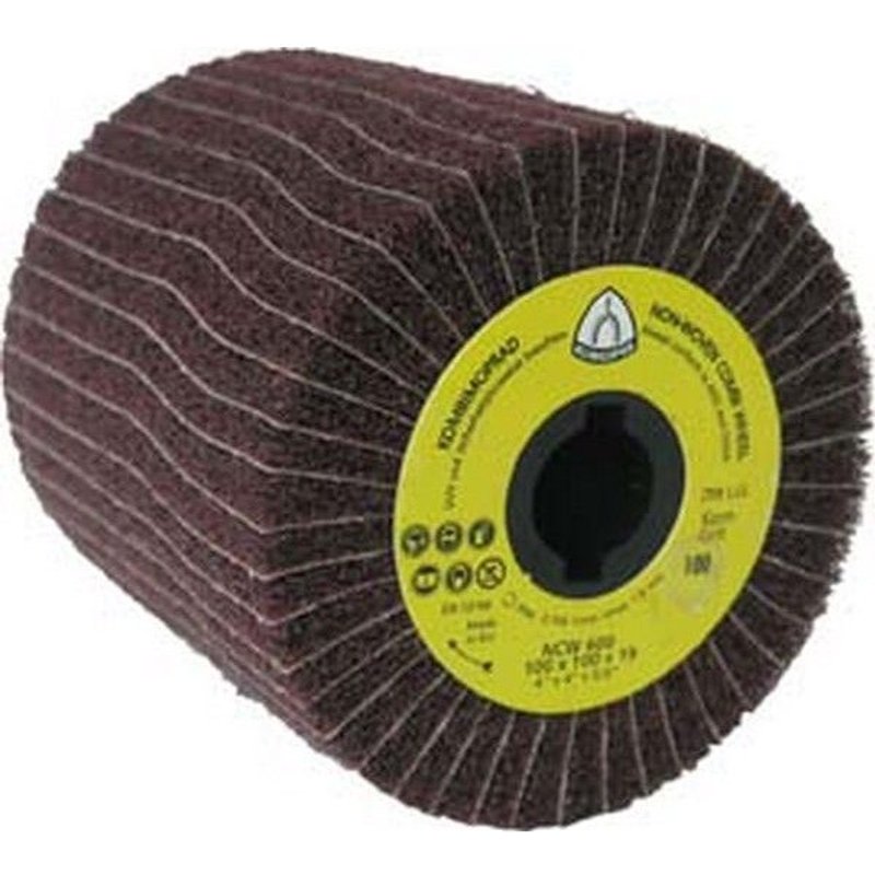 Roue ? lamelles NCW 600, en non tiss?, Degr? de finesse : grossier, Grain 80, ? x hauteur 100 x 100 mm, Vitesse maxi. : 3700 tr/mn