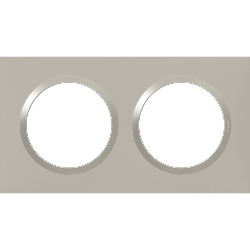 Plaque carrée dooxie 2 postes finition plume