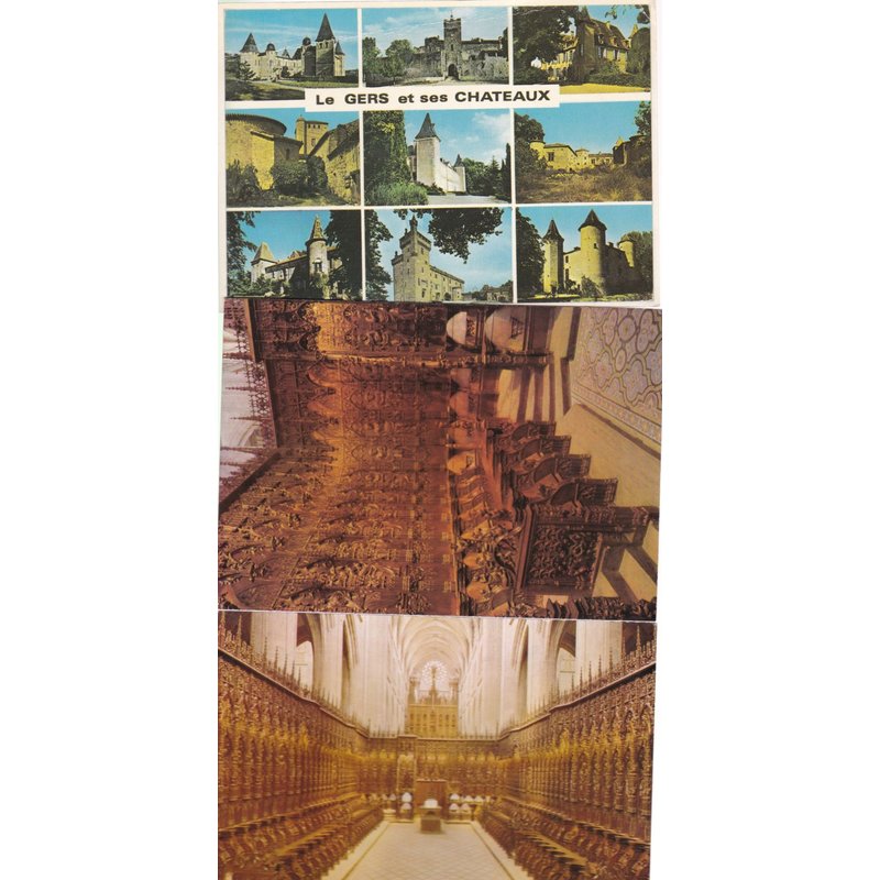 Lot De 3 Cartes Postales (Dont 2 Neuves) Du Gers (32) Auch + Chateaux
