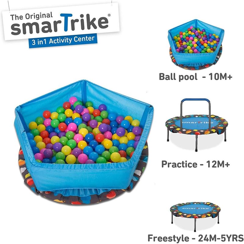 Smartrike 9200000 Trampoline 3 En 1 Pour Enfants - Couleur Bleue