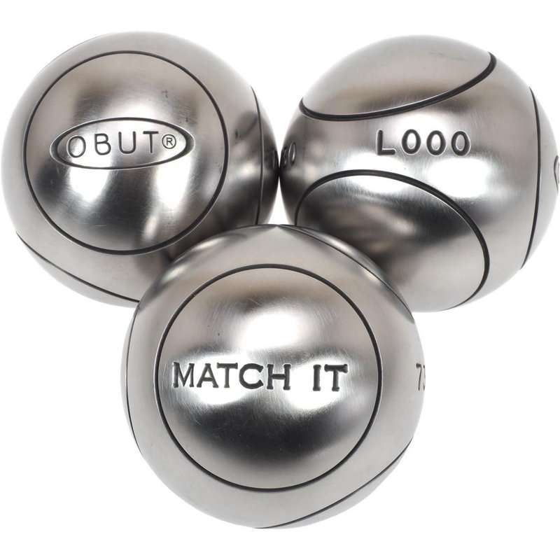 Boules De Pétanque Obut Boules De Pétanque Obut Match It Inox 76mm Strie1 Argent Métalisé 700g