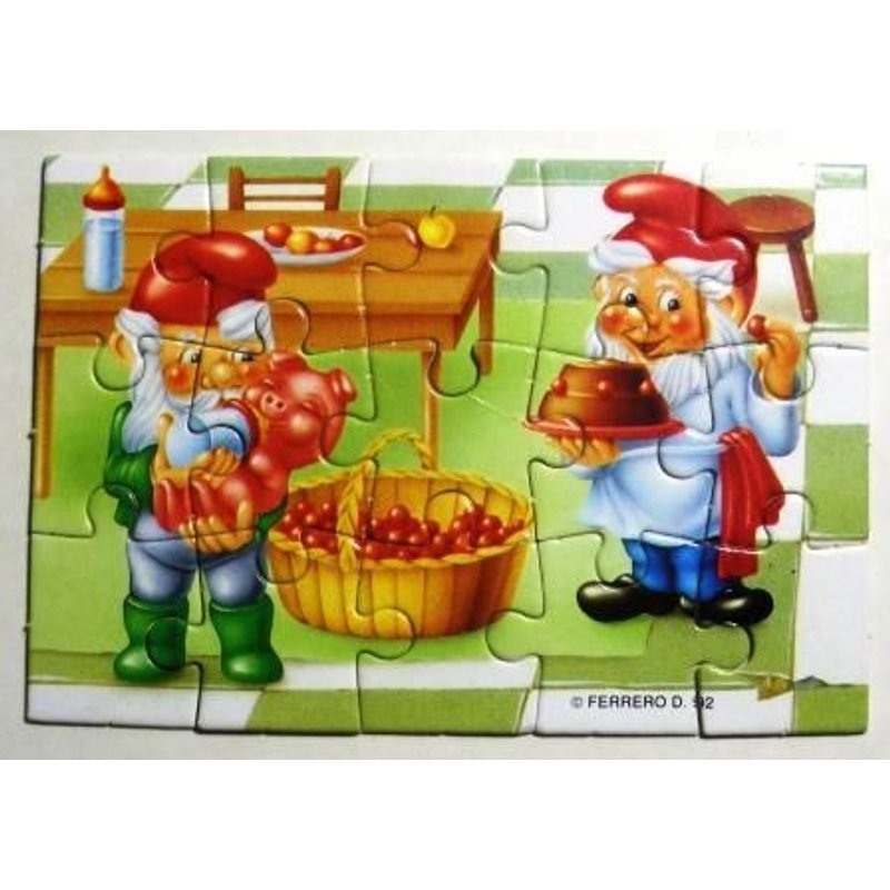 Puzzle "Kinder" (1994) - N°3 - Les Nains Au Travail / Éleveur Et Patissier + Bpz