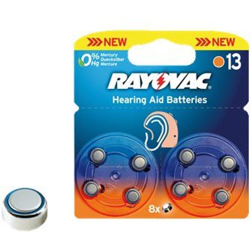 Rayovac Hearing Aid HA13 - Batterie 8 x PR48 - Zinc Air - 310 mAh