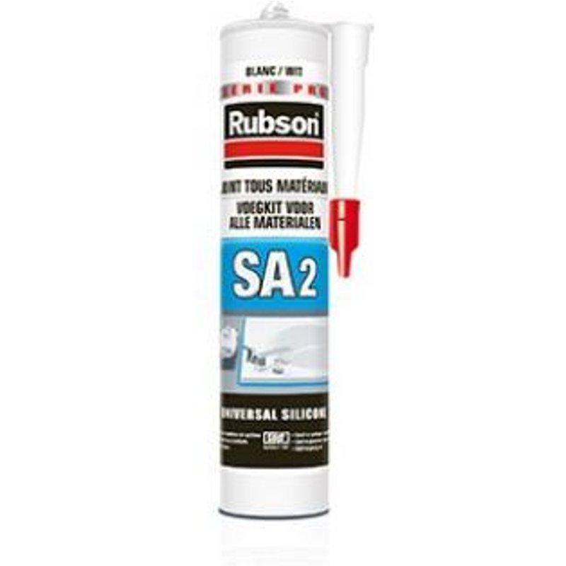 Mastic Silicone acétique 2 Sanitaire RUBSON - 280ml - translucide - 429330