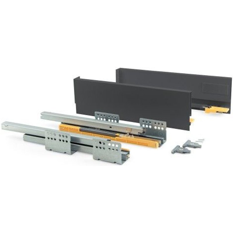 Tiroir en kit - côtés acier 138 mm - gris - 450 mm - Concept EMUCA