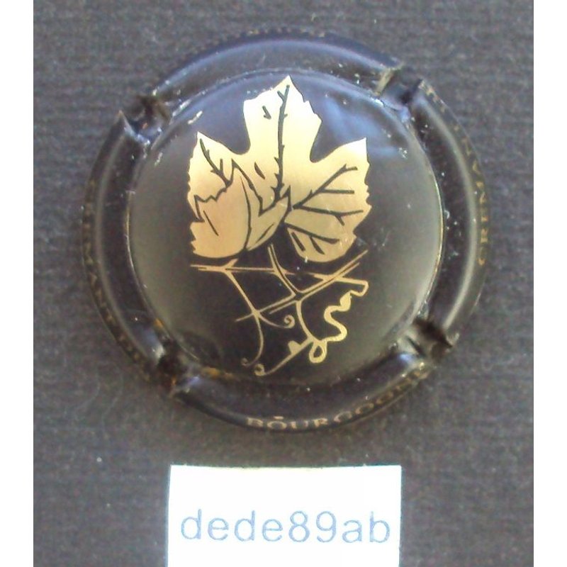 Capsule De Crémant De Bourgogne : Feuille De Vigne (Noir Et Or)
