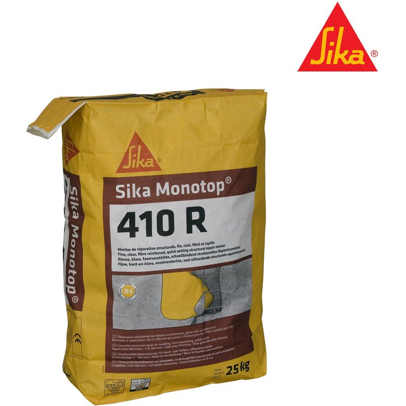 Mortier de réparation rapide SIKA Sika Monotop 410 R - Gris clair - 25kg