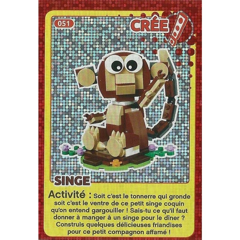 Carte Lego Auchan, Crée Ton Monde, Singe 51 Brillante