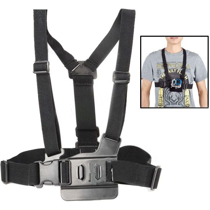 (#45) Adjustment Elastic Body Chest Straps Belt for GoPro NEW HERO /HERO6 /5 /5 Session /4 Session /4 /3+ /3 /2 /1, Xiaoyi and Other Action Cameras(Black)