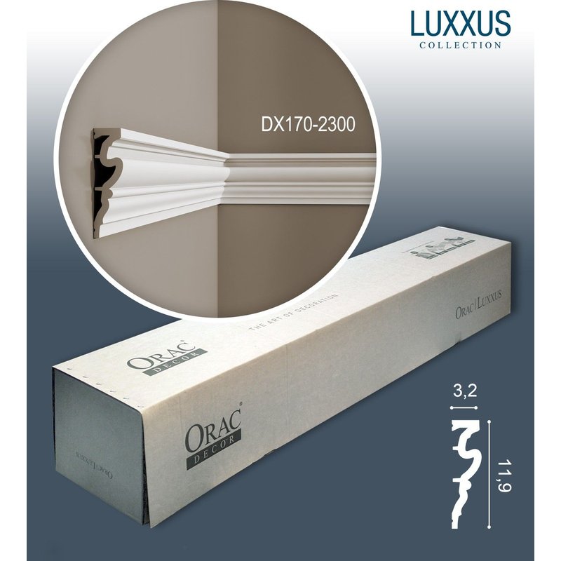 Orac Decor DX170-2300 LUXXUS 1 carton complet 8 Corniches Moulures Cimaises 18,4 m
