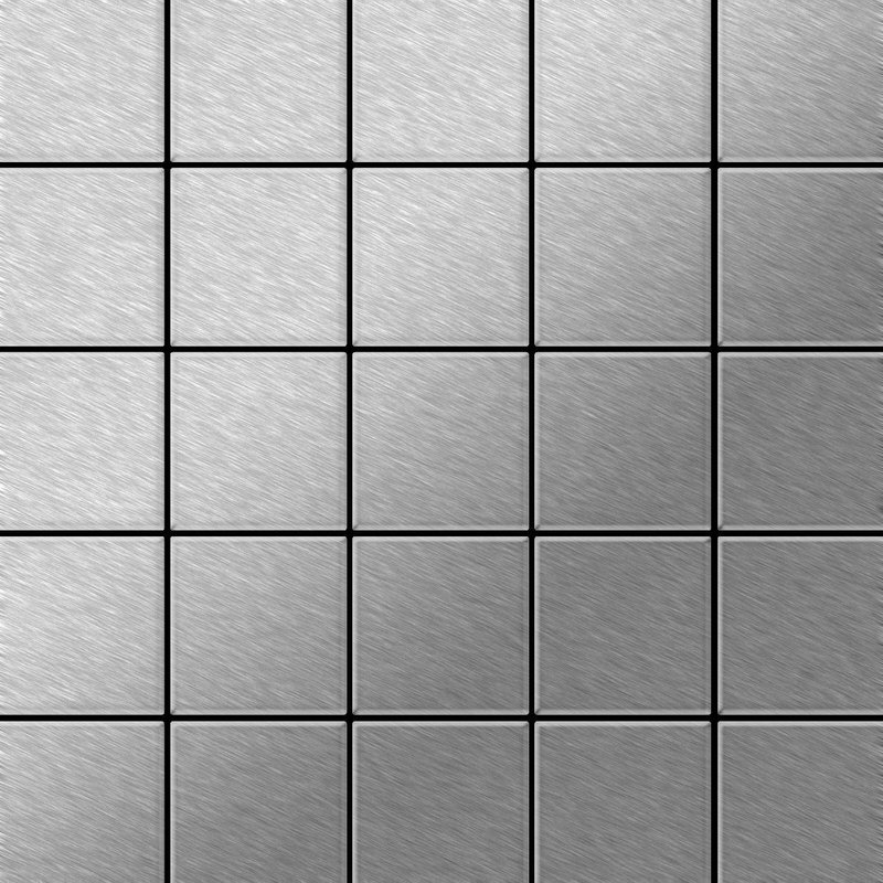 Mosaïque métal massif Carrelage Acier inoxydable brossé gris Grosseur 1,6mm ALLOY Century-S-S-B 0,5 m2