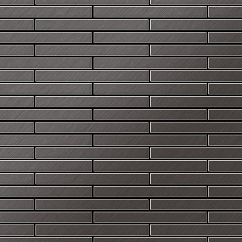 Mosaïque métal massif Carrelage Titane brossé Smoke gris foncé Grosseur 1,6mm ALLOY Deedee-Ti-SB 0,78 m2