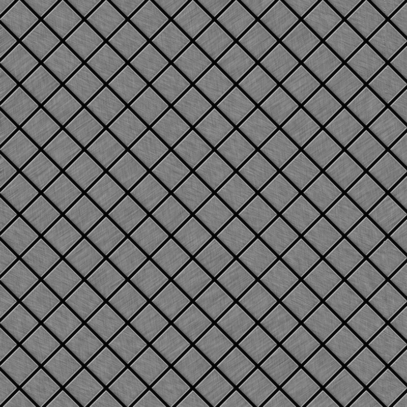 Mosaïque métal massif Carrelage Acier inoxydable brossé gris Grosseur 1,6mm ALLOY Diamond-S-S-B 0,91 m2